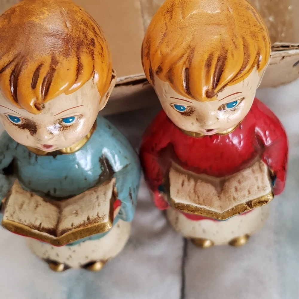 Vintage Choir Boys Christmas Holiday Decorations with Original Box - Picture 9 of 12
